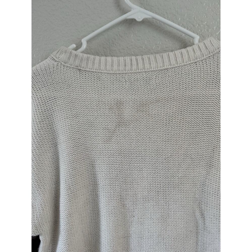 American Eagle Crochet Sweater XS GUC Cream Granny Square Boho Crop Knit - Picture 5 of 8